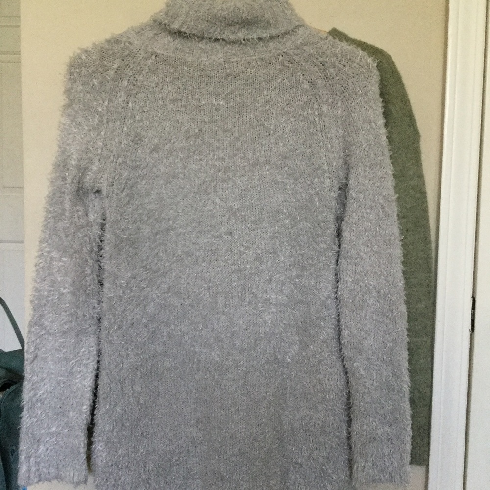 TWO Extra Small H&M Sweaters: Gray Turtleneck and Mint Green Crewneck NWOT